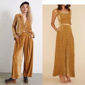 MINKPINK Gold Velvet Pantsuit